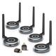 Wireless Hdmi Transmitter And 4 Receivers, 5.8g @60hz, 1tx 4rx, Silver