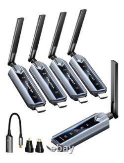 Wireless HDMI Transmitter and 4 Receivers 656FT/200M, Portable Multi-Screen E