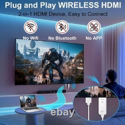 Wireless HDMI Transmitter and Receiver 2-in-1, HDMI Display Dongle Adapter 4K