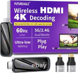 Wireless HDMI Transmitter and Receiver 328FT/100M, 4K Decode Plug & Play Portable