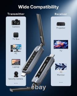 Wireless HDMI Transmitter and Receiver 656FT with LED Screen, Up to 6 RXs, He