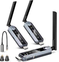 Wireless HDMI Transmitter and Receiver 656FT with LED Screen, up to 6 Rxs, Heat