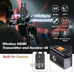 Wireless HDMI Transmitter and Receiver, Plug&Play 1300FT Los Range 4K Wireless HD