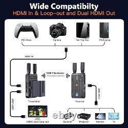 Wireless HDMI Transmitter and Receiver, Plug&Play 1300FT Los Range 4K Wireless HD