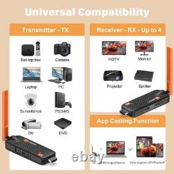 Wireless HDMI Transmitter and Receiver, Support Up to 6 Receivers, 5.8G HDMI