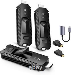 Wireless HDMI Transmitter and Two Receivers Portable Multi-TVs Extender Kit 5.8G