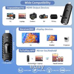 Wireless HDMI Transmitter and Two Receivers Portable Multi-TVs Extender Kit 5.8G