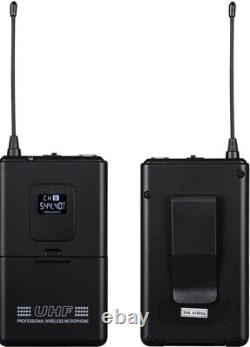 Wireless Microphone System UHF 8 Channel 8 Lavalier 8 Bodypacks 8 Lapel