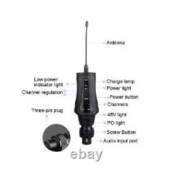 Wireless Receiver Transmitter Wired to Wireless System for Condenser Microphone