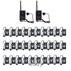 Wireless Tour Guide Audio System Mic 2 Transmitters 30 Receivers Meeting Church