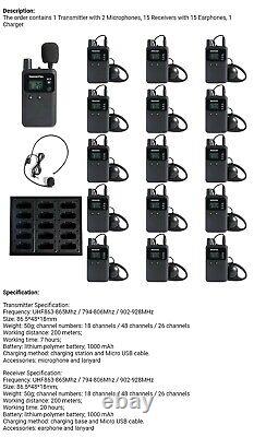 Wireless Tour Guide System 1 Transmitter 15 Receivers 1 Charger Conference 813R