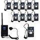 Wireless Tour Guide System 1fm Transmitter+10radio Receiver For Meeting/training