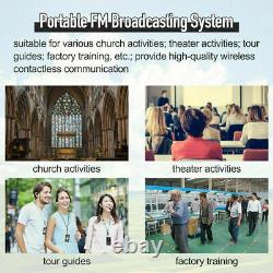 Wireless Tour Guide System Transmitter Microphone+Receiver for Meeting/School US