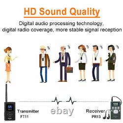 Wireless Tour Guide System Transmitter Microphone+Receiver for Meeting/School US