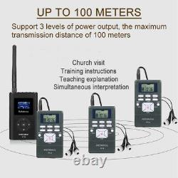 Wireless Tour Guide System Transmitter Microphone Receiver for Training/Meeting