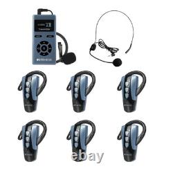 Wireless Tour Guide System w 6 Receivers, One-Touch Control, 2.4Ghz, 200M Range