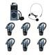 Wireless Tour Guide System W 6 Receivers, One-touch Control, 2.4ghz, 200m Range