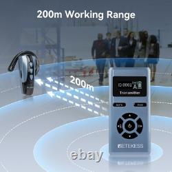 Wireless Tour Guide System w 6 Receivers, One-Touch Control, 2.4Ghz, 200M Range