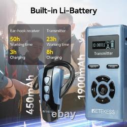 Wireless Tour Guide System w 6 Receivers, One-Touch Control, 2.4Ghz, 200M Range