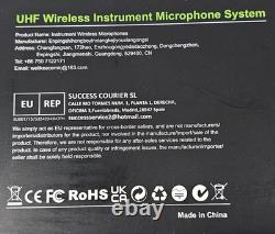 Wireless UHF Flute 1x Transmitters 1x Receiver 3.5mm 6.5mm 130 Ft Range Tie-On