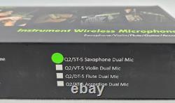 Wireless UHF Saxophone Dual 2x Transmitters 1x Receiver 3.5mm 6.5mm 130 Ft Range