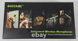 Wireless UHF Violin Dual 2x Transmitters 1x Receiver 3.5mm 6.5mm 130 Ft Range