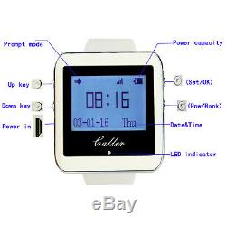 Wireless Waiter Calling Pager System 1 Keyboard Transmitter+4 Watch Receiver Set