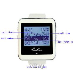 Wireless Waiter Calling Pager System 1 Keyboard Transmitter+4 Watch Receiver Set