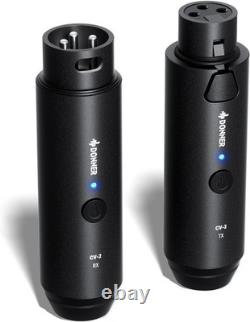 Wireless XLR Microphone Transmitter Receiver 2.4GHz 24-Bit 192kHz CV-2