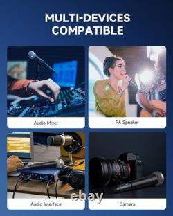 Wireless XLR Microphone Transmitter Receiver 2.4GHz 24-Bit 192kHz CV-2