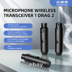 Wireless XLR Microphone Transmitter Receiver, 2.4GHz Plug-on Mic 24bit/192Khz