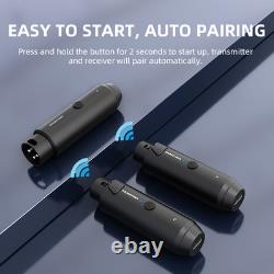 Wireless XLR Microphone Transmitter Receiver, 2.4GHz Plug-on Mic 24bit/192Khz