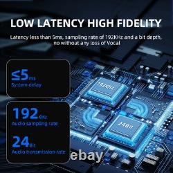 Wireless XLR Microphone Transmitter Receiver, 2.4GHz Plug-on Mic 24bit/192Khz