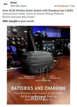 Xvive AC58 Wireless Guitar System with Charging Case 5.8GHz