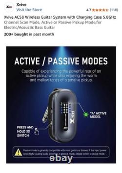 Xvive AC58 Wireless Guitar System with Charging Case 5.8GHz
