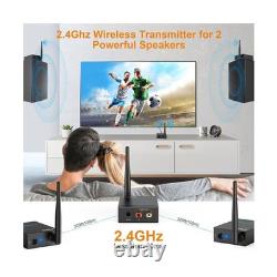 YMOO 2.4GHz Wireless Audio Transmitter and Receiver (1 TX+2 RX), 2 Receivers