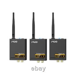 YMOO 3 in 1 2.4Ghz Wireless Audio Transmitter and Receiver, 2 Receivers for Tw
