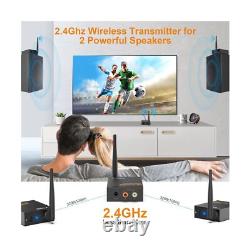 YMOO 3 in 1 2.4Ghz Wireless Audio Transmitter and Receiver, 2 Receivers for Tw